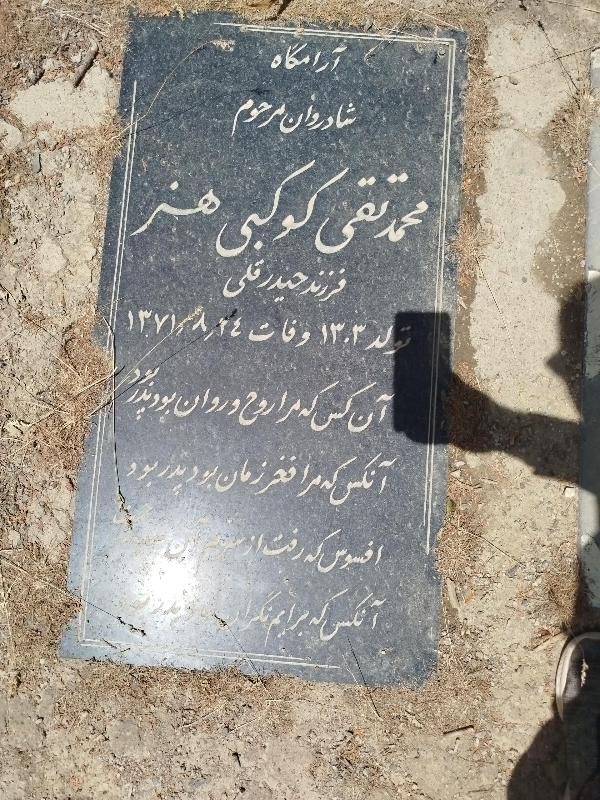 عکس مزار محمدتقی کوکبی هنر