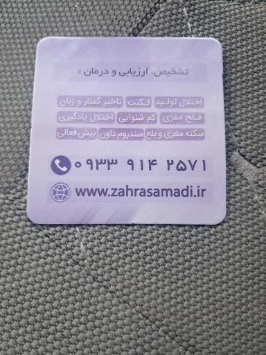 عکس گفتاردرمانی زهرا صمدی