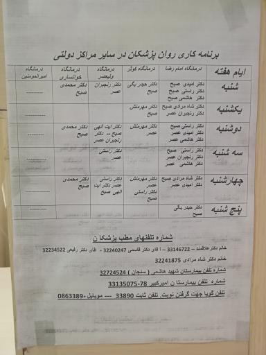 عکس بخش اعصاب و روان بیمارستان امیرکبیر