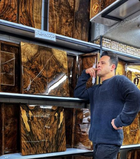 عکس تخته نرد و نازک کاری کیانوش شباب