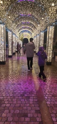 عکس تونل نوری شبانه ارگ کریم خان