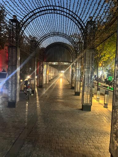 عکس تونل نوری شبانه ارگ کریم خان