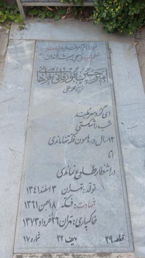 عکس مزار شهید امیرحسین بورقانی