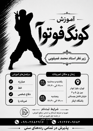 عکس آموزش کونگ فو توآ استاد محمد غمیلویی 