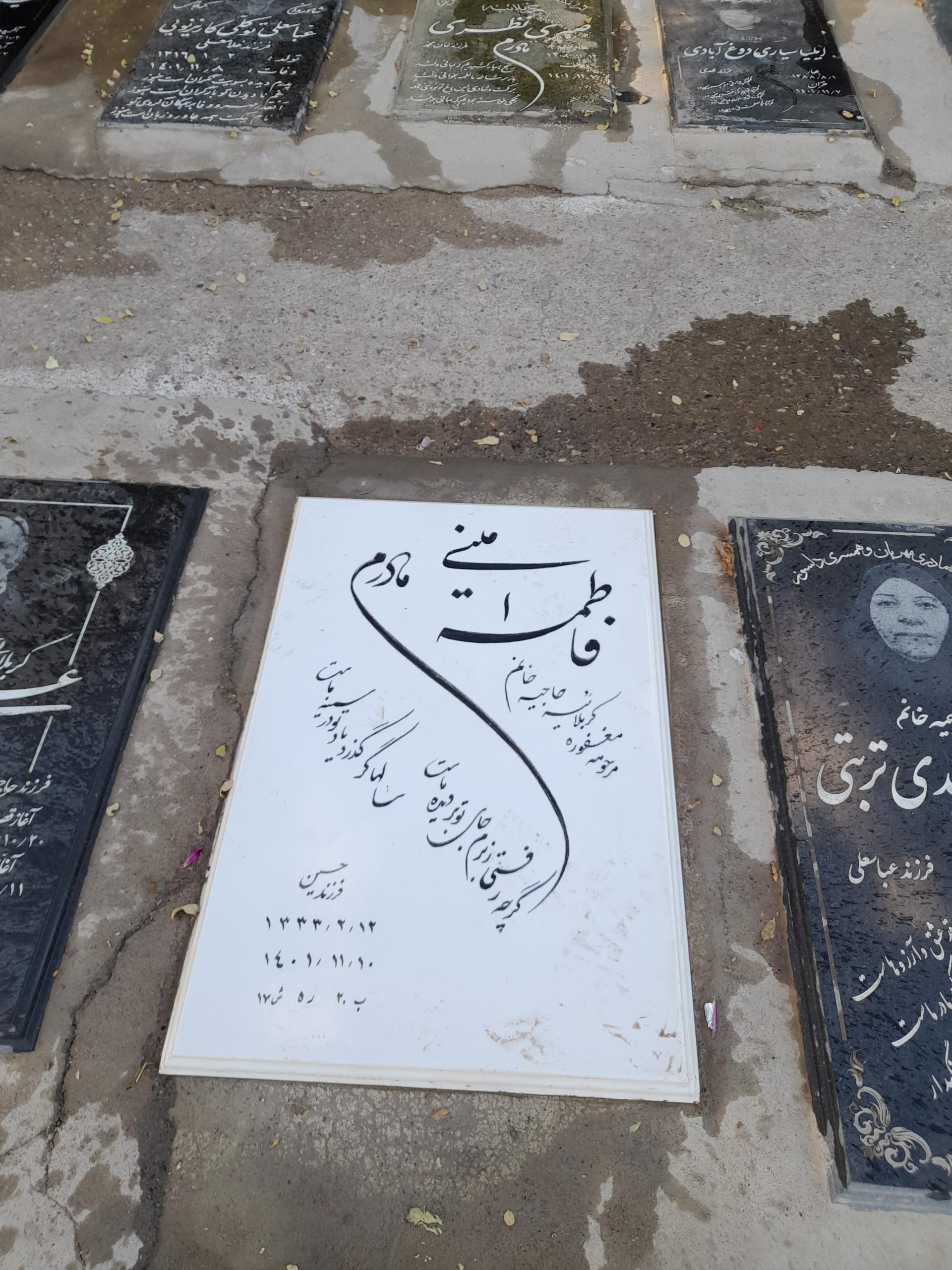 عکس مزار مرحومه حاجیه خانم فاطمه امینی 