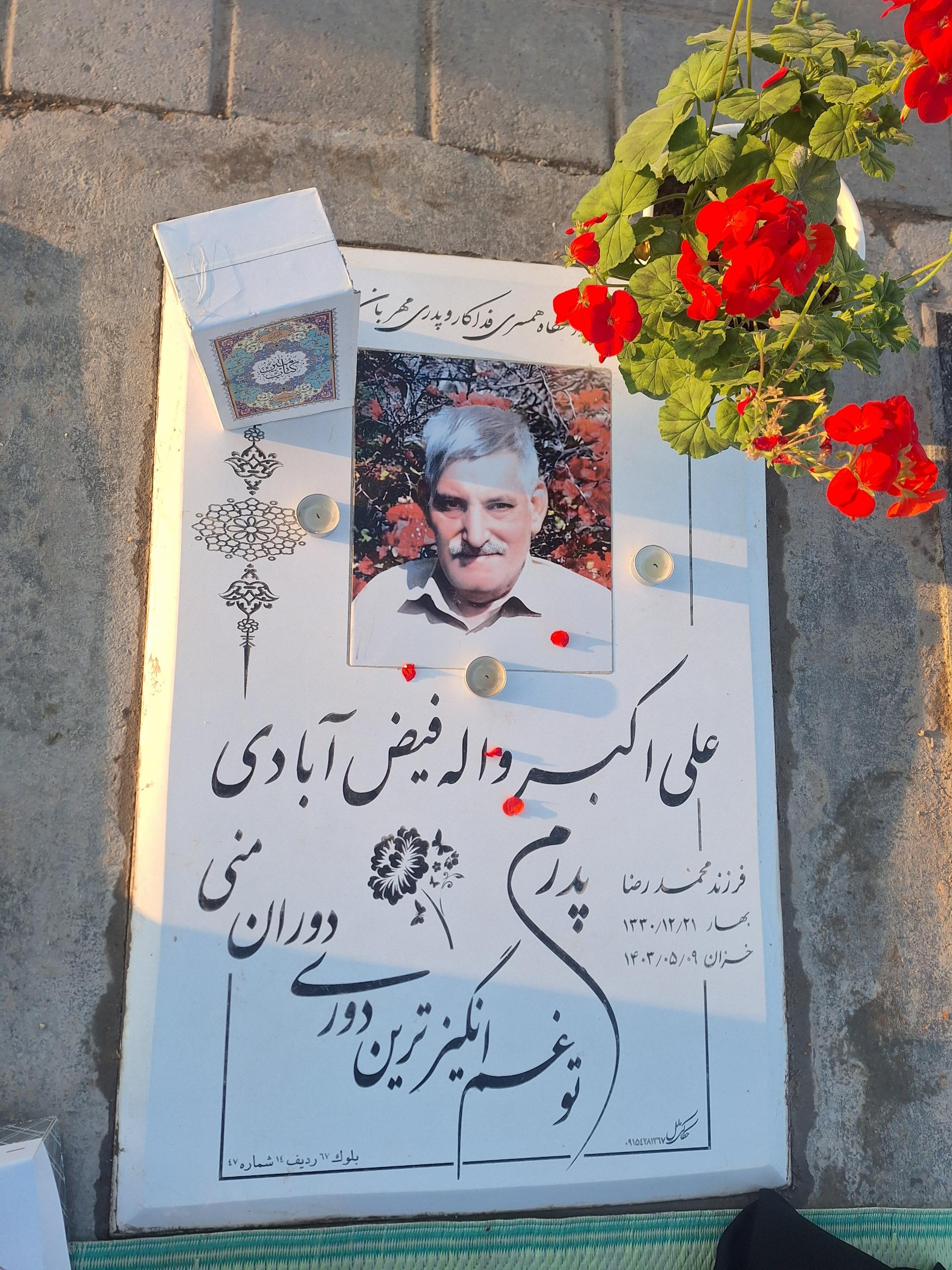 عکس مزار مرحوم علی اکبر فیض آبادی