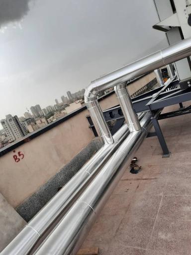 عکس عایق کاری موتورخانه و لوله ورقکاری عایق برتر