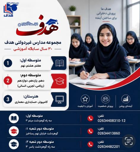 عکس دبیرستان متوسطه اول دخترانه هدف