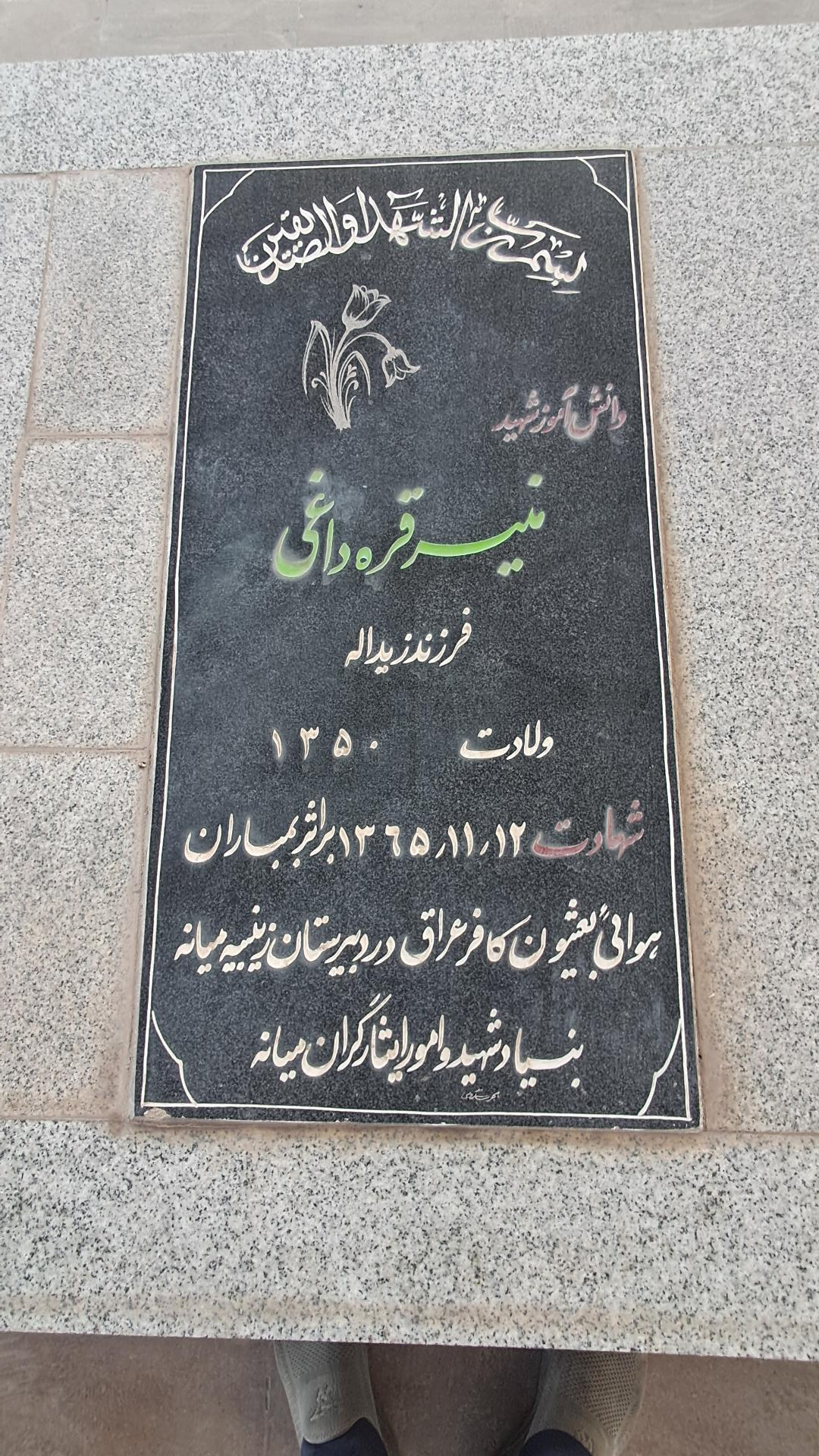 عکس مزار شهید منیر قره داغی