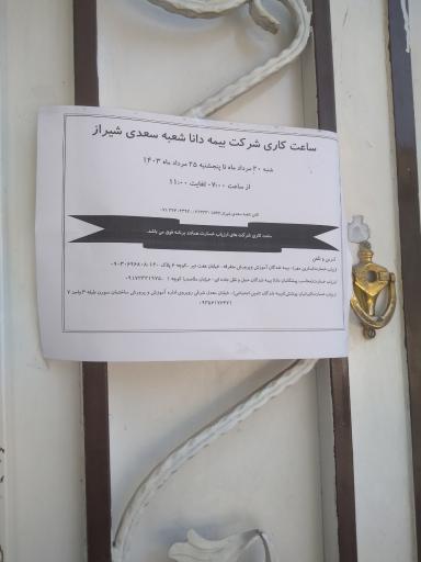 عکس بیمه دانا (شعبه سعدی)