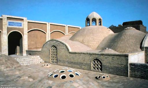 عکس حمام خان یزد و سفره خانه حمام خان