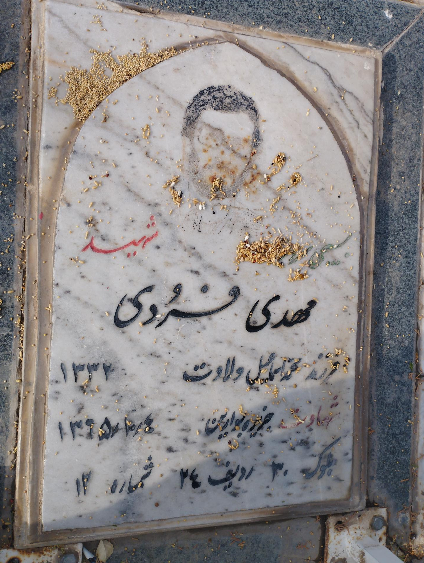 عکس مزار شهید مهدی فرودی