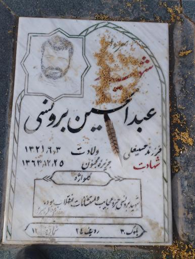 عکس آرامگاه شهید عبدالحسین برونسی