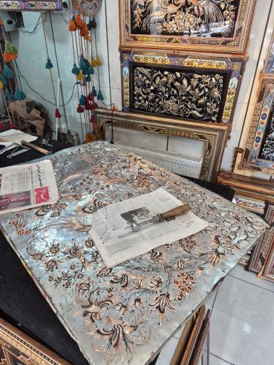 عکس صنایع دستی و قلم زنی جعفری