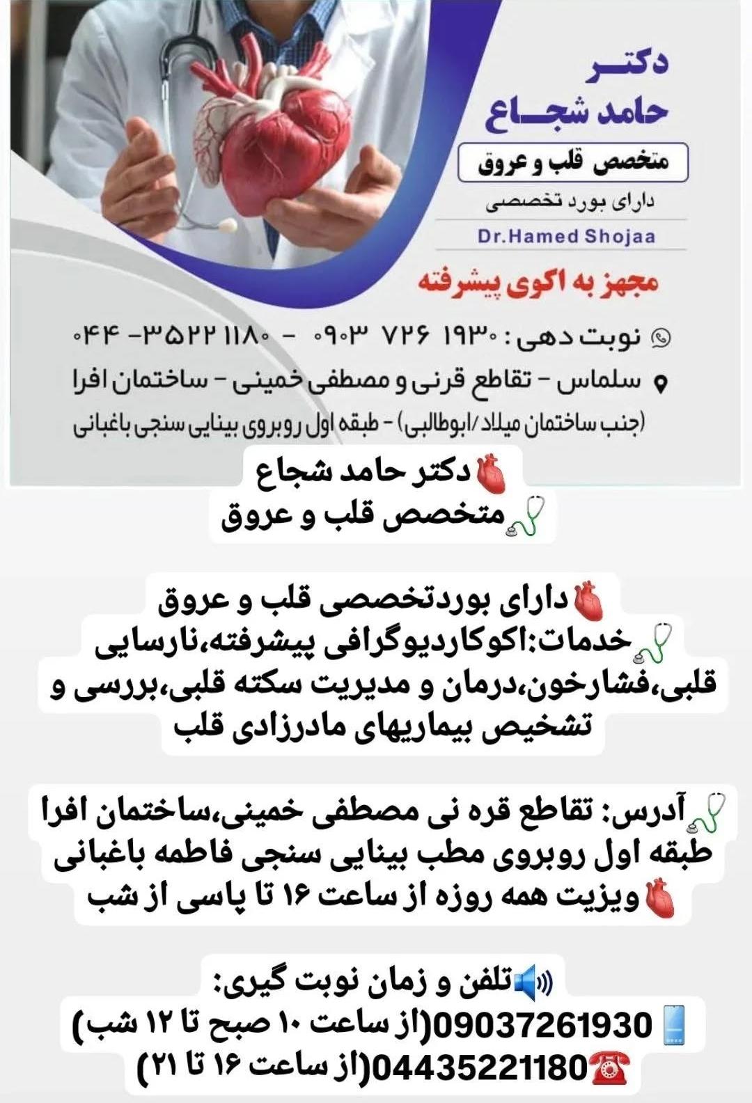 عکس دکتر حامد شجاع متخصص قلب و عروق