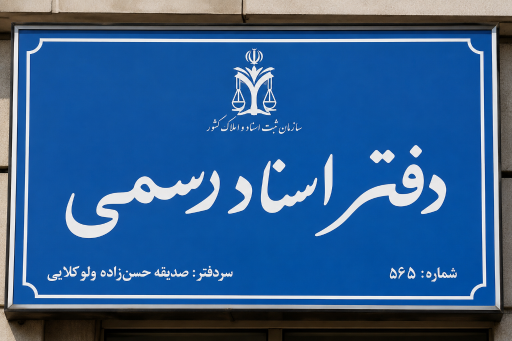 عکس دفتر اسناد رسمی ۵۶۵ حسن زاده 