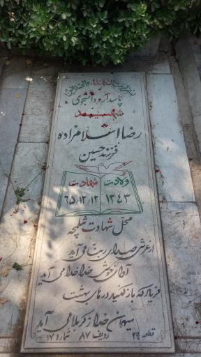 عکس مزار شهید رضا اسلام زاده