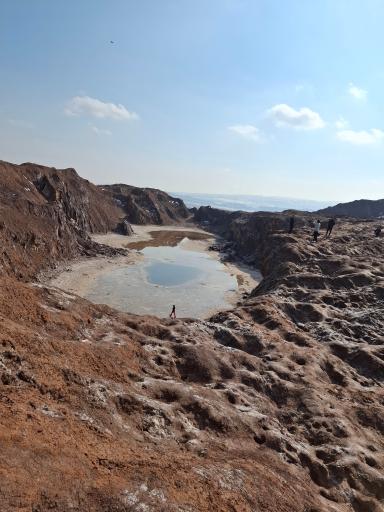 عکس چشمه و دریاچه نمکی گنبد نمکی قم