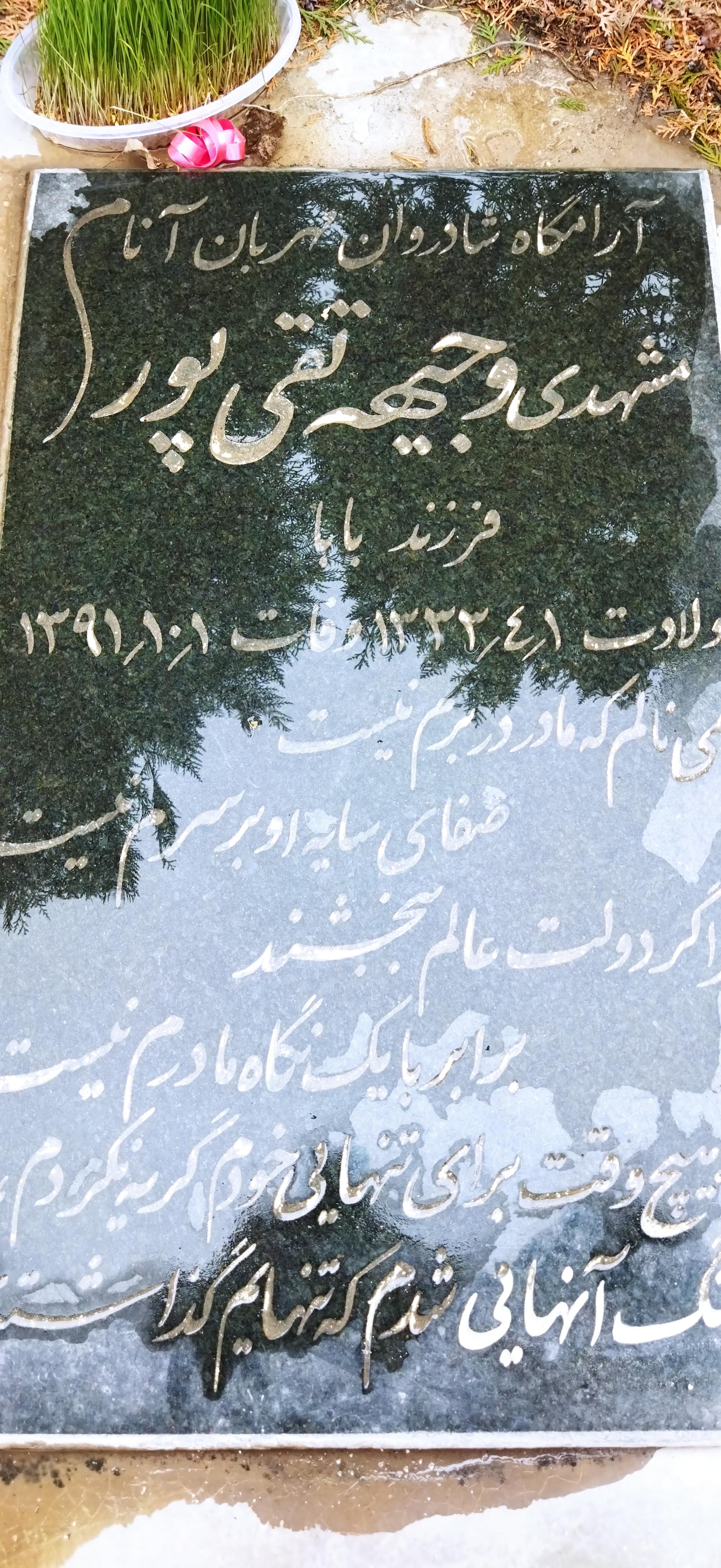 عکس مزار وجیهه تقی پور