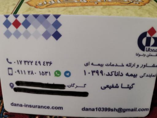 عکس بیمه دانا گیتا شفیعی