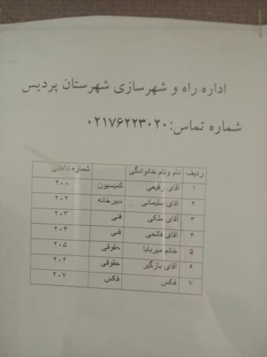 عکس اداره راه و شهرسازی شهرستان پردیس