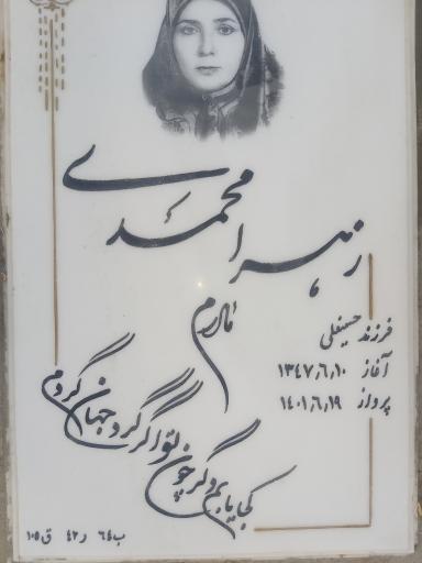 عکس مزار مرحوم زهرا محمدی