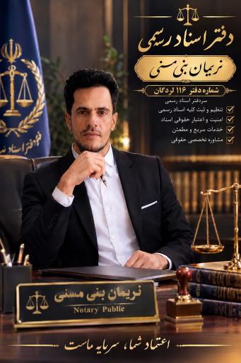 عکس دفتر اسناد رسمی 116 دکتر نریمان بنی مسنی