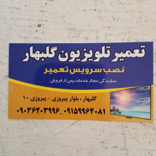 عکس تعمیر تلویزیون گلبهار