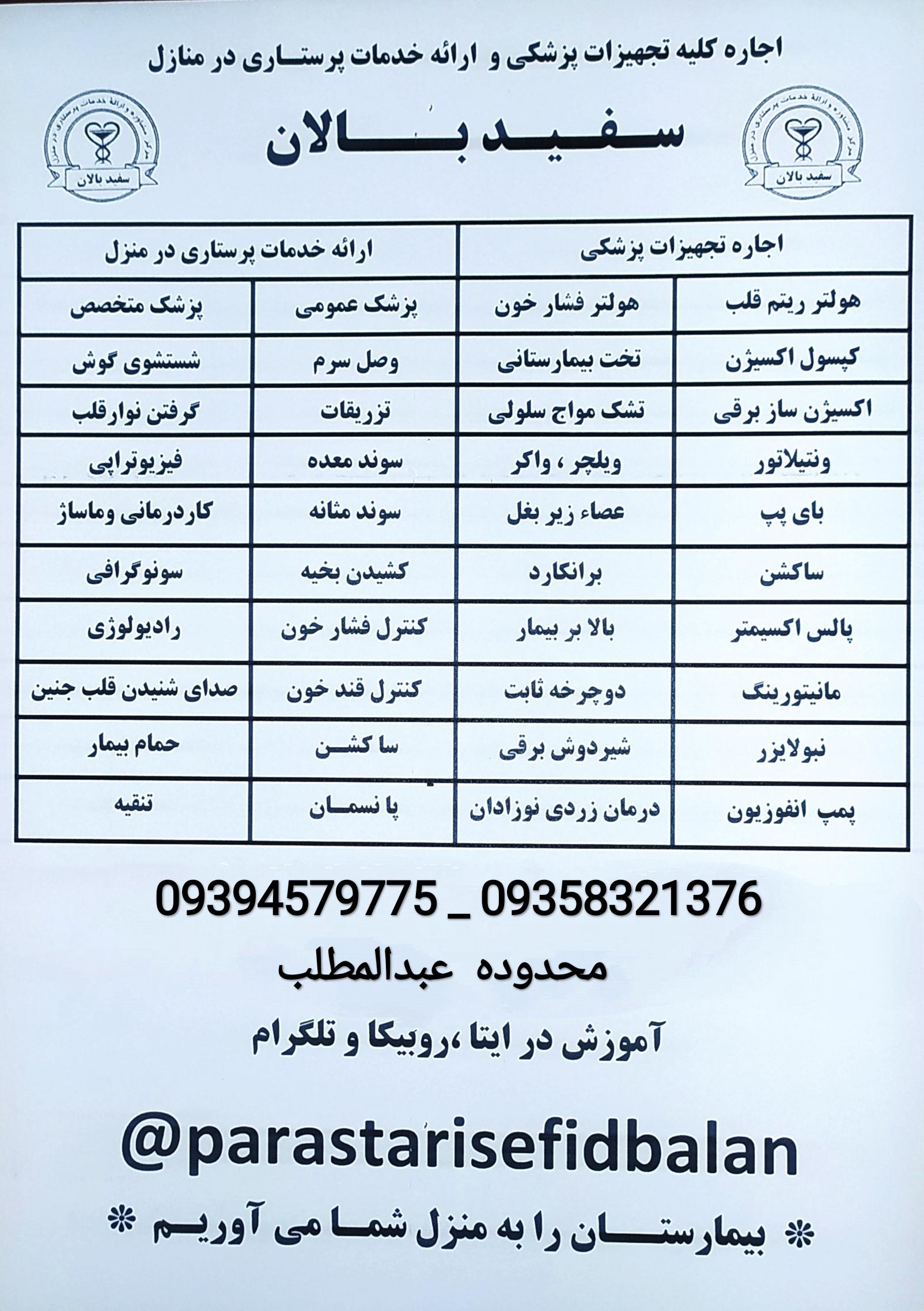 عکس مرکز پرستاری سفید بالان