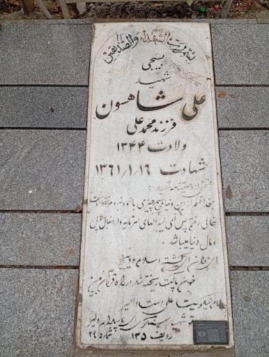 عکس مزار شهید بسیجی علی شاهسون