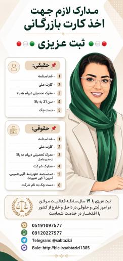 عکس ثبت شرکت عزیزی