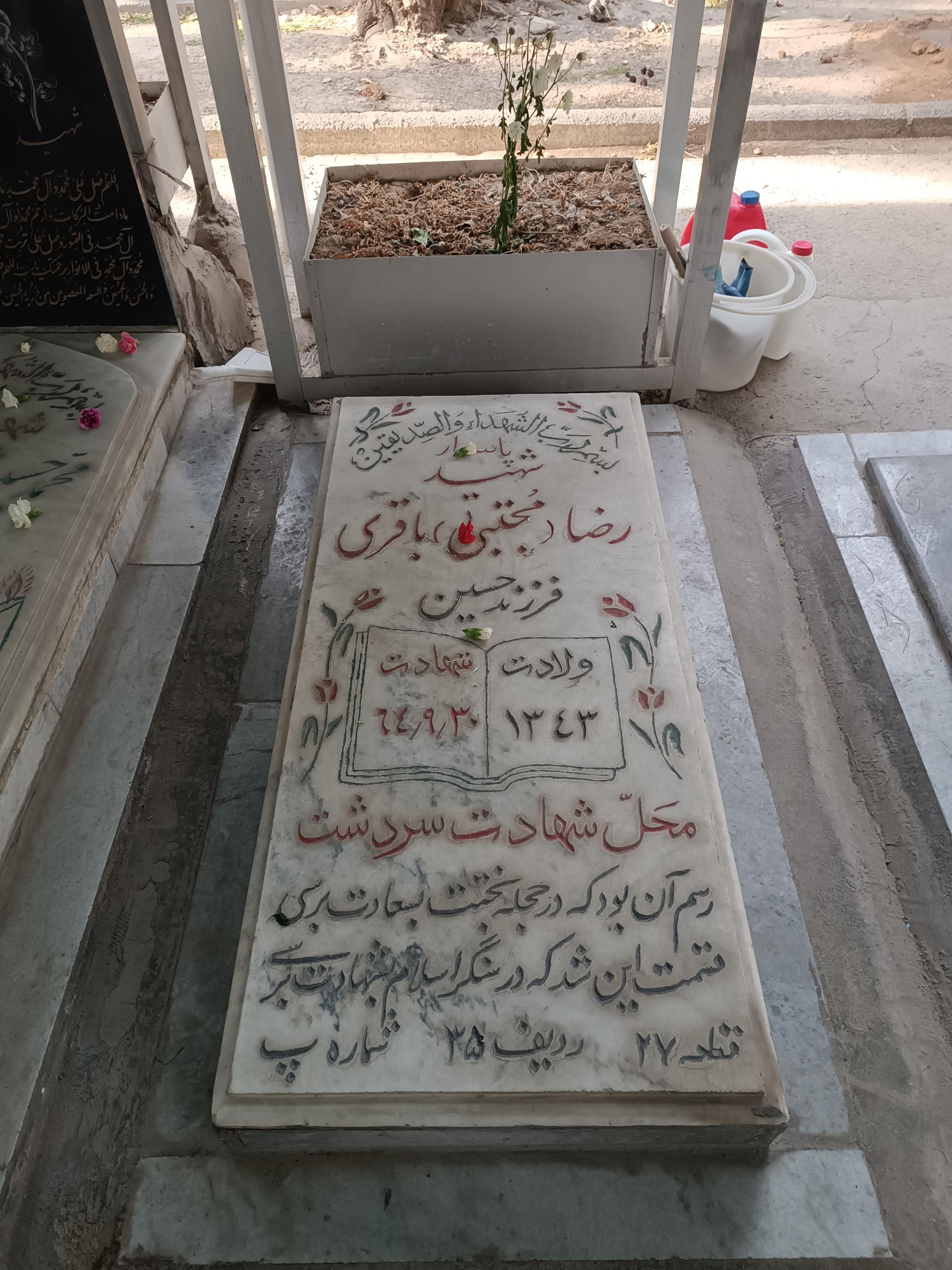 عکس مزار شهید رضا باقری