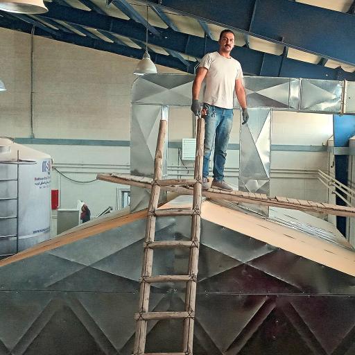 عکس کارگاه کانال سازی کولر و دریچه های تنظیم هوای باپوک