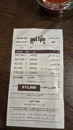 عکس پیتزا  امیر