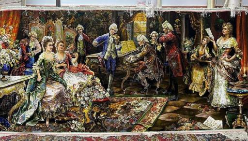 عکس گالری تابلو فرش دستبافت گلی