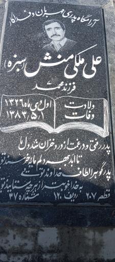 عکس مزار علی ملکی منش
