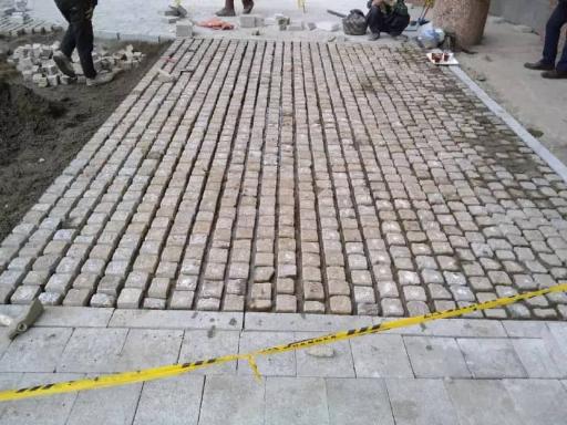 عکس کارگاه جدول سنگفرش آسفالت