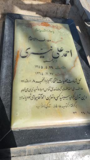 عکس مزار شهید احمد علی نیری