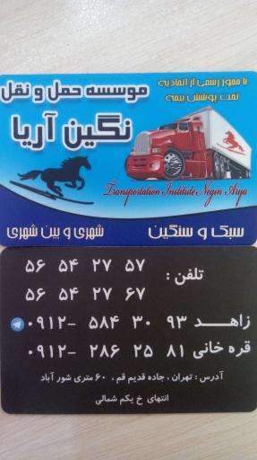 عکس باربری نگین آریا 