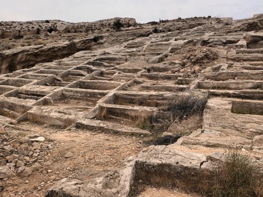 عکس دخمه باستانی (چاه‌های سنگی) بندر سیراف