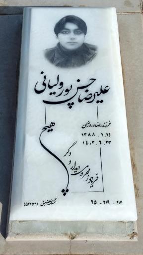 عکس مزار علیرضا حسن پور ولیانی