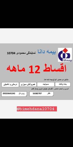 بیمه دانا محمودی کد 10704