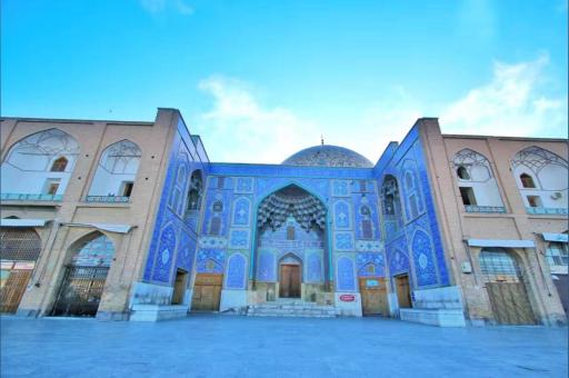 عکس ایوان فیروزه مسجد جامع عباسی