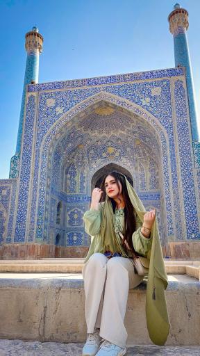 عکس ایوان فیروزه مسجد جامع عباسی