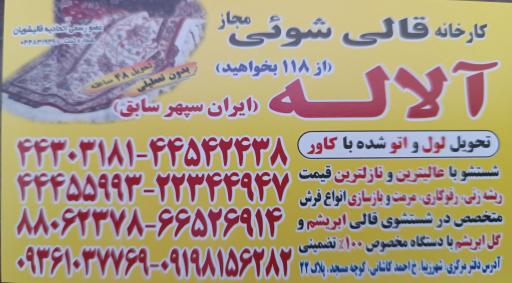 عکس قالیشویی و رفوگری آلاله