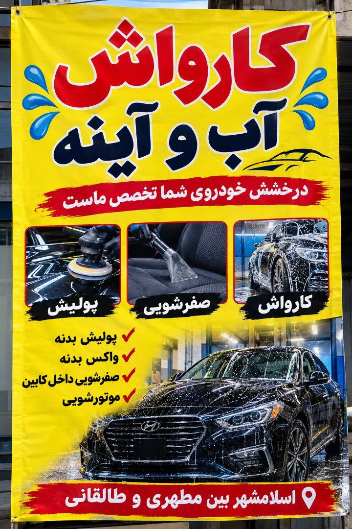 عکس کارواش آب و آینه