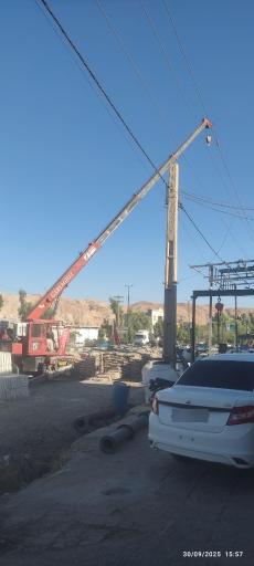 عکس کارگاه تیرچه بلوک و جرثقیل آبسری