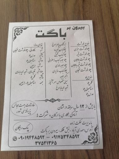 عکس بیرون بر باگت