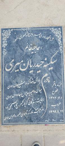 عکس مزار سکینه حیدریان میری