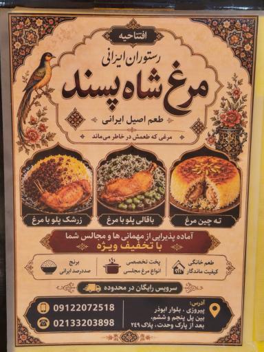 عکس مرغ شاه پسند 